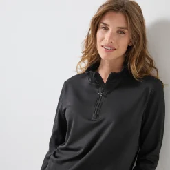 Thermisch Ondergoed<Blancheporte T-shirt met opstaande ritskraag en lange mouwen, intense warmte zwart