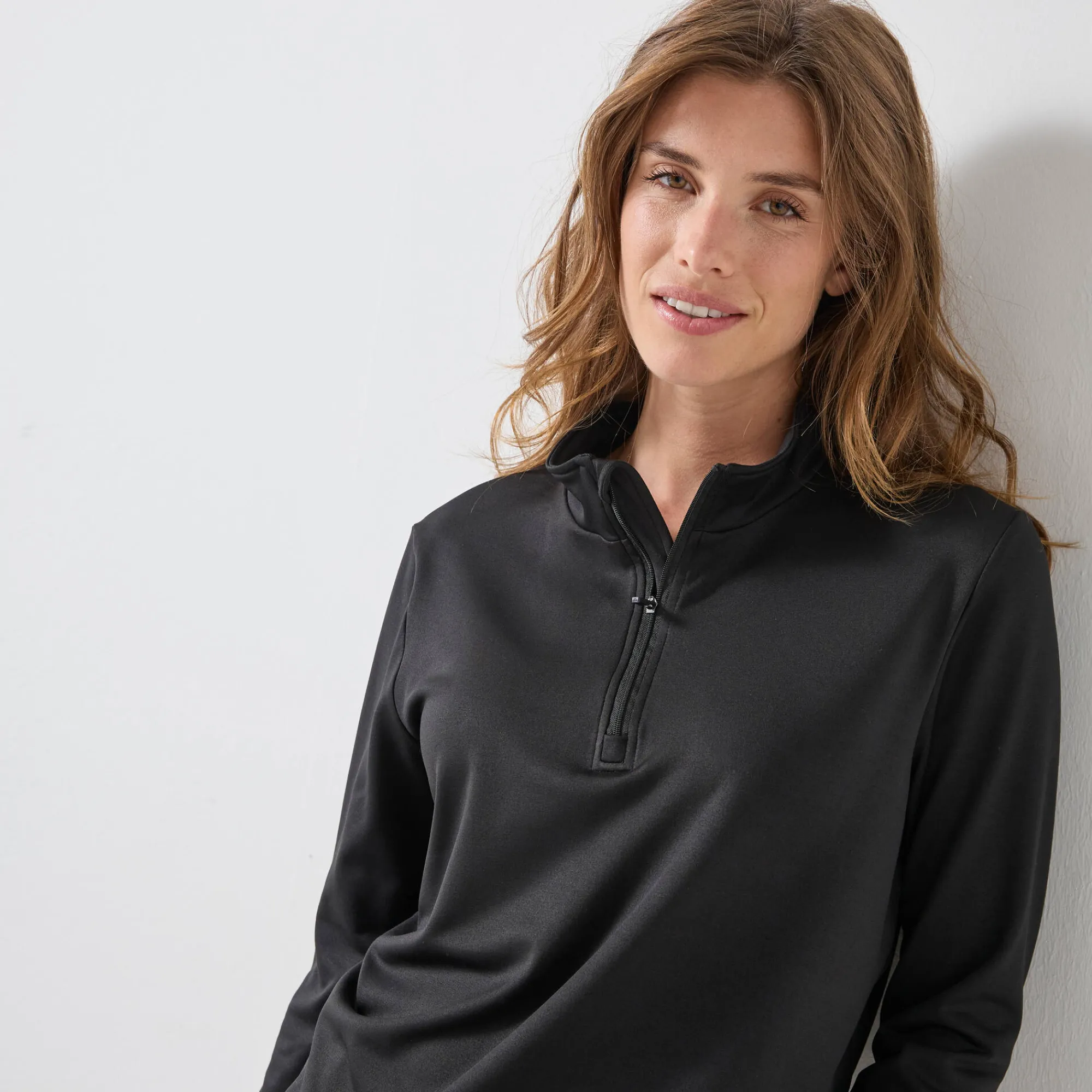 Thermisch Ondergoed<Blancheporte T-shirt met opstaande ritskraag en lange mouwen, intense warmte zwart