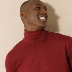 Feestoutfits Heren|T-Shirt, Hemd En Polo<Blancheporte T-shirt met rolkraag en lange mouwen bordeaux