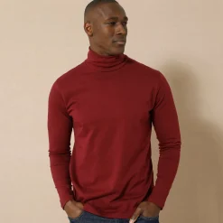 Feestoutfits Heren|T-Shirt, Hemd En Polo<Blancheporte T-shirt met rolkraag en lange mouwen bordeaux