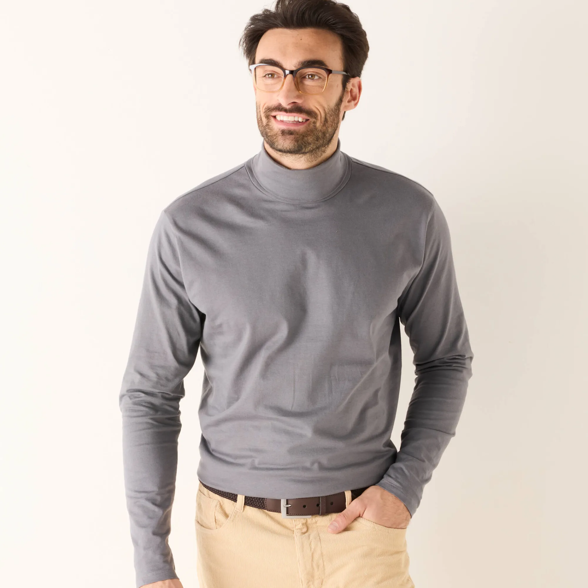 T-Shirt, Hemd En Polo<Blancheporte T-shirt met rolkraag en lange mouwen grijs