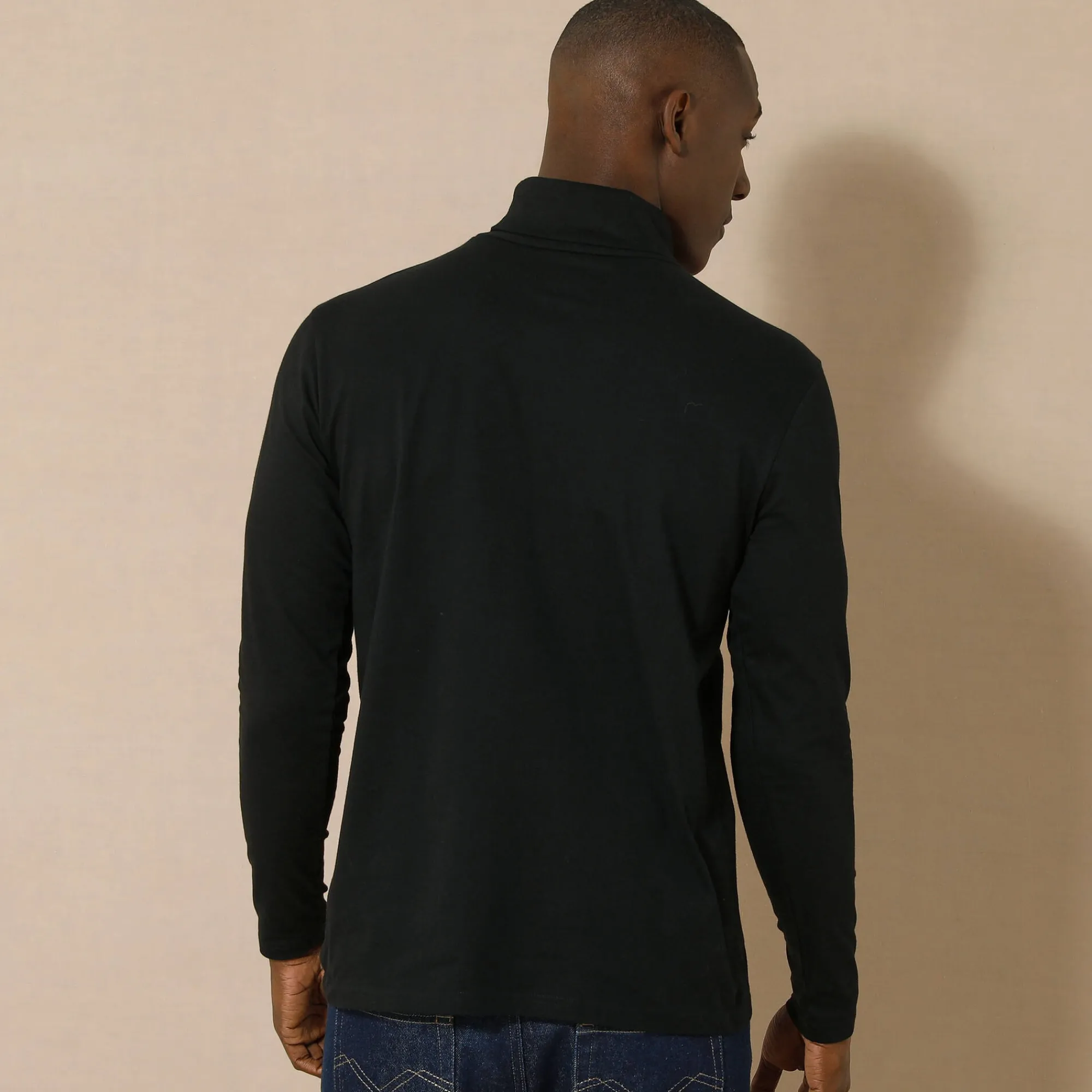 Feestoutfits Heren|T-Shirt, Hemd En Polo<Blancheporte T-shirt met rolkraag en lange mouwen zwart