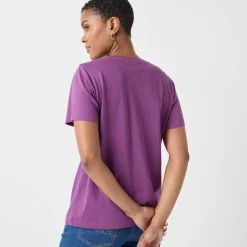 T-Shirt En Topje<Blancheporte T-shirt met ronde hals en korte mouwen paars