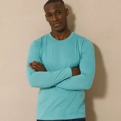T-Shirt, Hemd En Polo<Blancheporte T-shirt met ronde hals en lange mouwen aqua