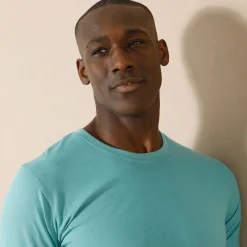 T-Shirt, Hemd En Polo<Blancheporte T-shirt met ronde hals en lange mouwen aqua