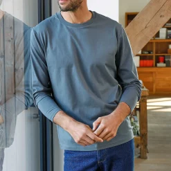 T-Shirt, Hemd En Polo<Blancheporte T-shirt met ronde hals en lange mouwen grijs