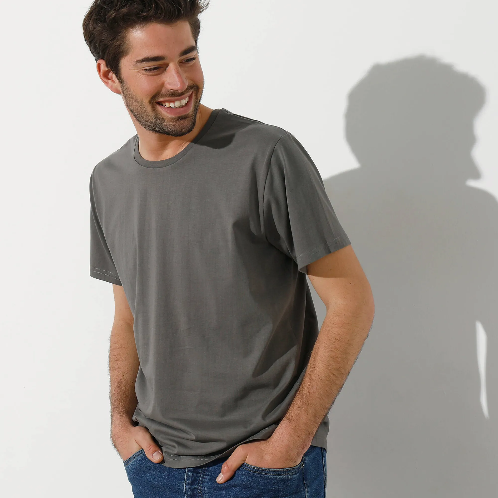 T-Shirt, Hemd En Polo<Blancheporte T-shirt met ronde hals en korte mouwen grijs