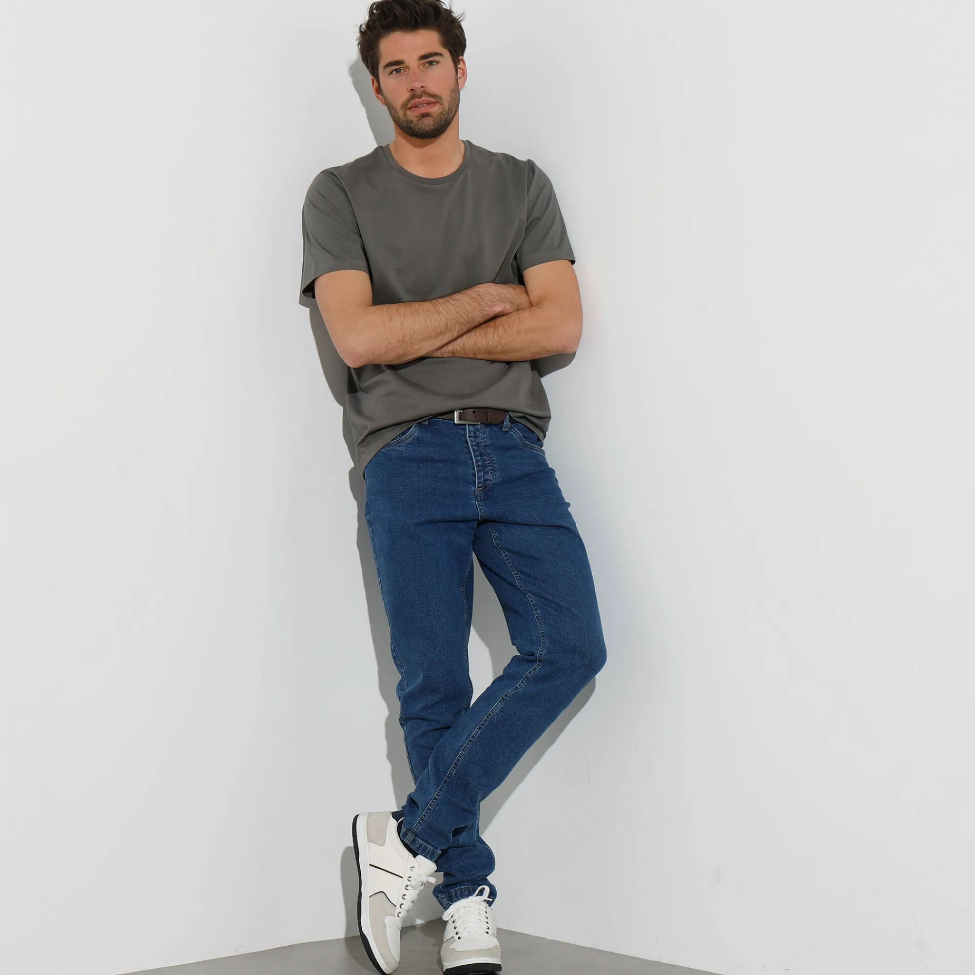 T-Shirt, Hemd En Polo<Blancheporte T-shirt met ronde hals en korte mouwen grijs