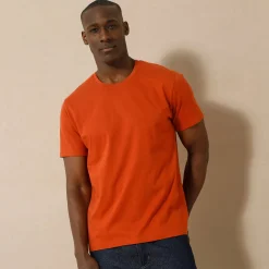 T-Shirt, Hemd En Polo<Blancheporte T-shirt met ronde hals en korte mouwen oranje