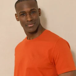 T-Shirt, Hemd En Polo<Blancheporte T-shirt met ronde hals en korte mouwen oranje