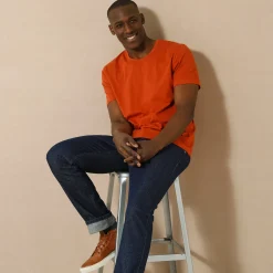 T-Shirt, Hemd En Polo<Blancheporte T-shirt met ronde hals en korte mouwen oranje