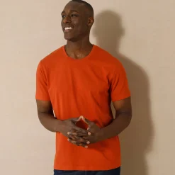 T-Shirt, Hemd En Polo<Blancheporte T-shirt met ronde hals en korte mouwen oranje