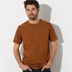 T-Shirt, Hemd En Polo<Blancheporte T-shirt met ronde hals en korte mouwen - set van 3 blauw + bruin + grijs
