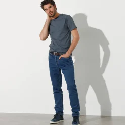 T-Shirt, Hemd En Polo<Blancheporte T-shirt met ronde hals en korte mouwen - set van 3 blauw + bruin + grijs