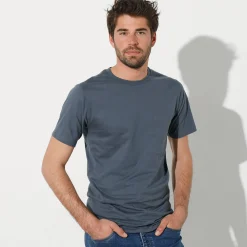 T-Shirt, Hemd En Polo<Blancheporte T-shirt met ronde hals en korte mouwen - set van 3 blauw + bruin + grijs