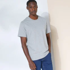 T-Shirt, Hemd En Polo<Blancheporte T-shirt met ronde hals en korte mouwen chiné azuurblauw