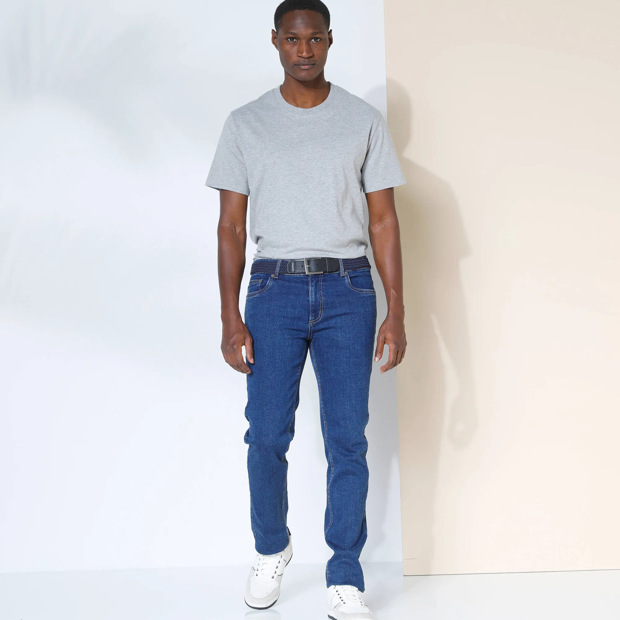 T-Shirt, Hemd En Polo<Blancheporte T-shirt met ronde hals en korte mouwen chiné azuurblauw