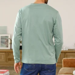 T-Shirt, Hemd En Polo<Blancheporte T-shirt met ronde hals en lange mouwen - set van 3 zwart + groen + linde