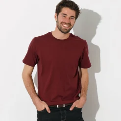 T-Shirt, Hemd En Polo<Blancheporte T-shirt met ronde hals en korte mouwen - set van 3 bordeaux + marine + blauw