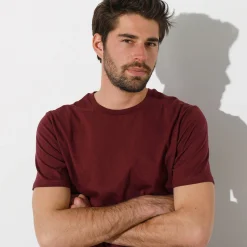 T-Shirt, Hemd En Polo<Blancheporte T-shirt met ronde hals en korte mouwen - set van 3 bordeaux + marine + blauw