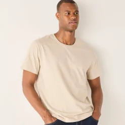 T-Shirt, Hemd En Polo<Blancheporte T-shirt met ronde hals en korte mouwen - set van 3 aqua + groen + chiné beige