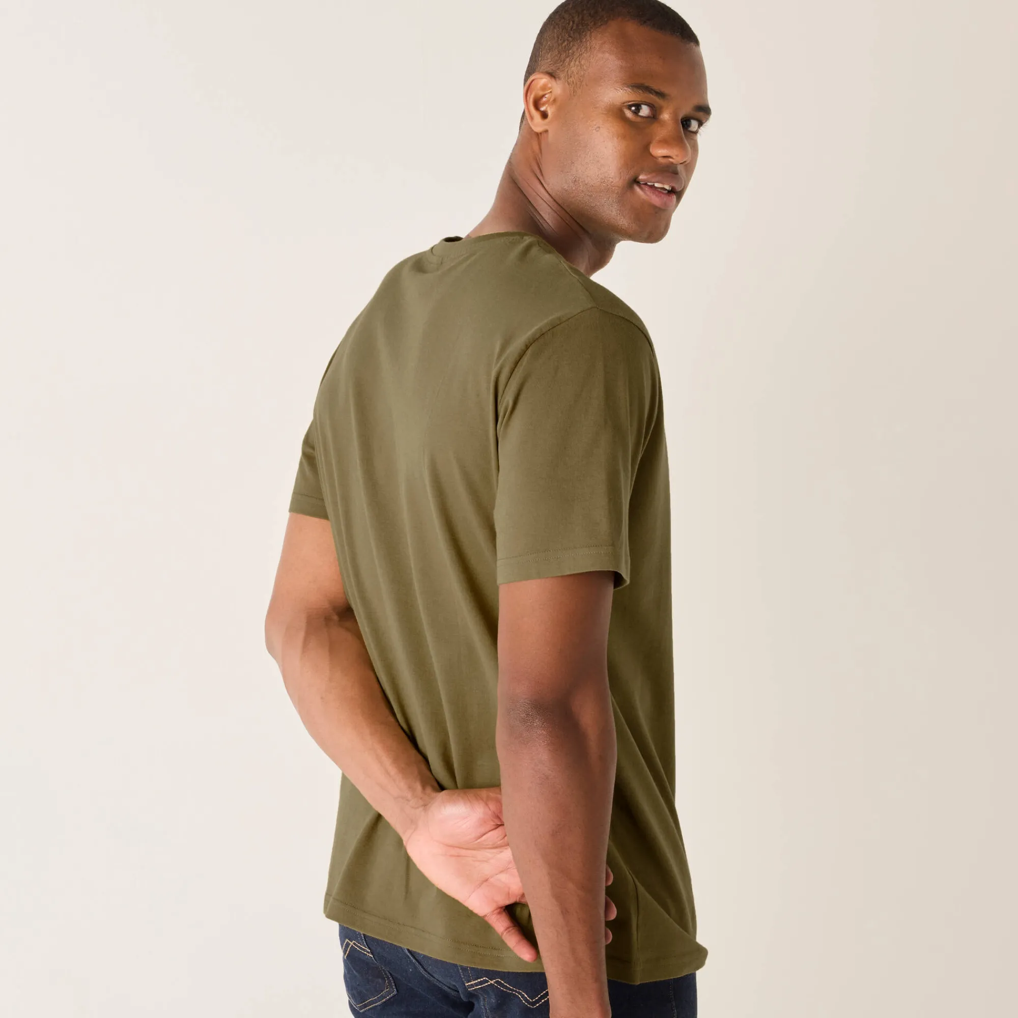 T-Shirt, Hemd En Polo<Blancheporte T-shirt met ronde hals en korte mouwen - set van 3 aqua + groen + chiné beige