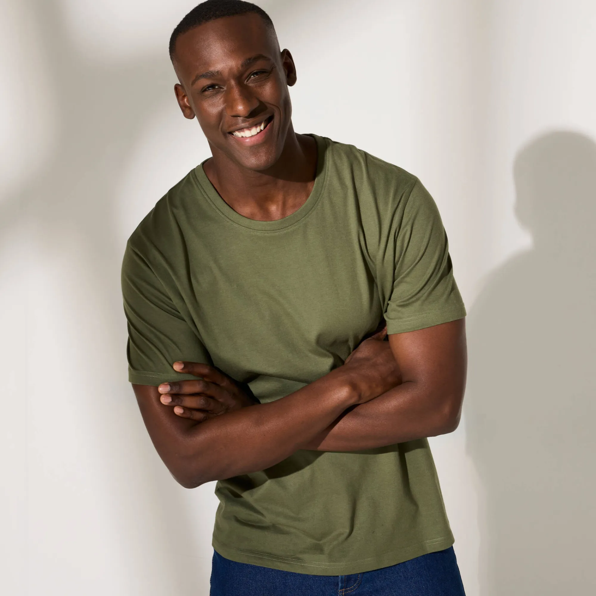 T-Shirt, Hemd En Polo<Blancheporte T-shirt met ronde hals en korte mouwen kaki
