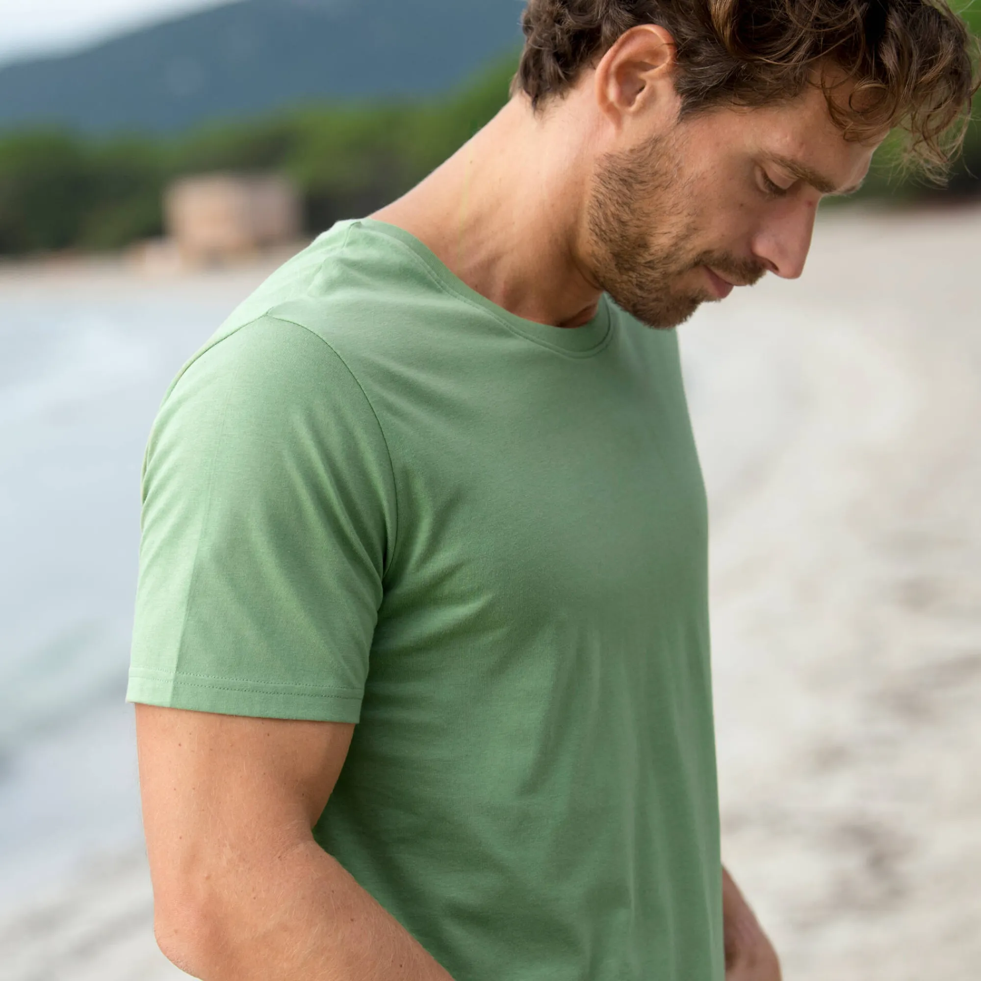 T-Shirt, Hemd En Polo<Blancheporte T-shirt met ronde hals en korte mouwen - set van 3 koraal + saliegroen + kaki
