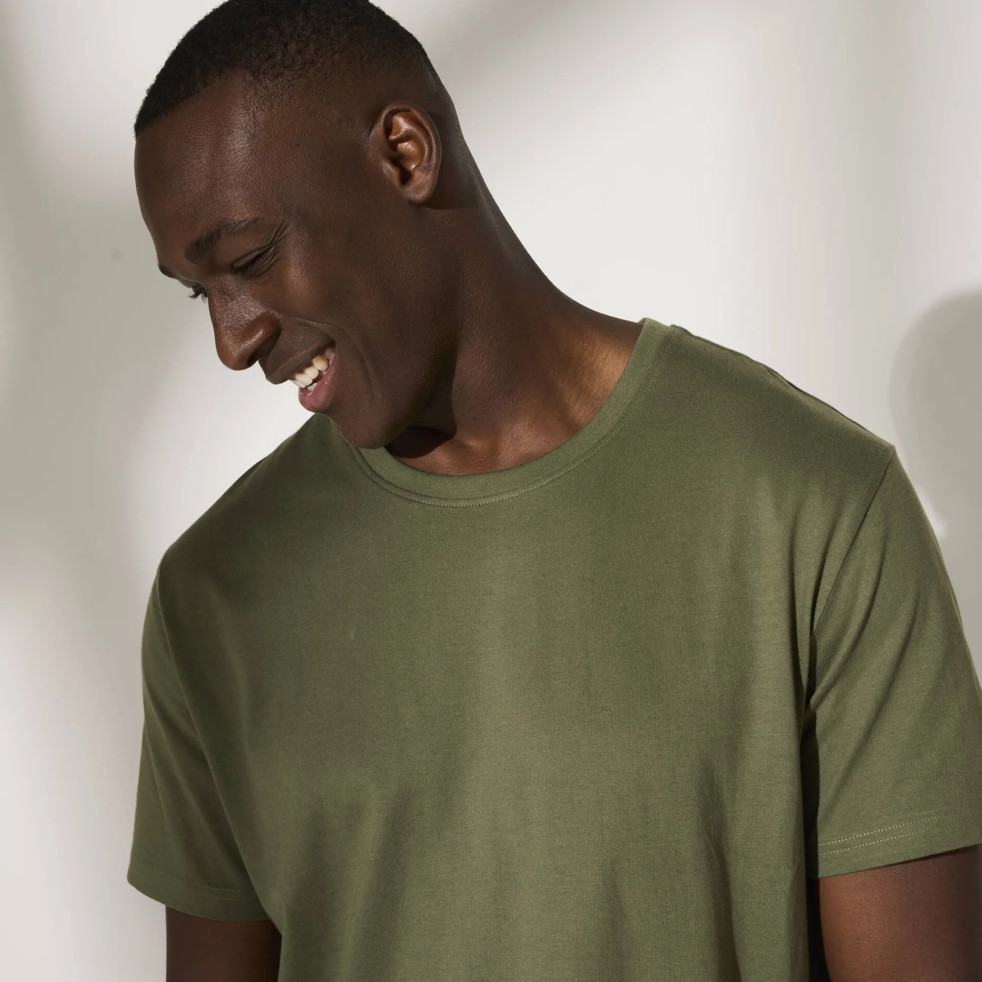 T-Shirt, Hemd En Polo<Blancheporte T-shirt met ronde hals en korte mouwen - set van 3 koraal + saliegroen + kaki