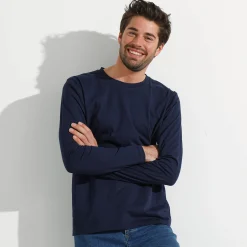 T-Shirt, Hemd En Polo<Blancheporte T-shirt met ronde hals en lange mouwen marine