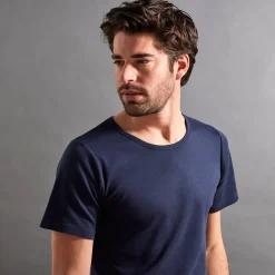 Ondergoed<Thermoperle T-shirt met ronde hals en korte mouwen in katoen - herenondergoed, set van 2 marine