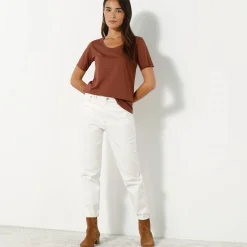 T-Shirt En Topje<Blancheporte T-shirt met ronde hals en korte mouwen chocolade