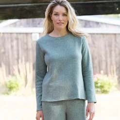 T-Shirt En Topje<Blancheporte T-shirt met ronde hals, geruwd tricot chiné kaki