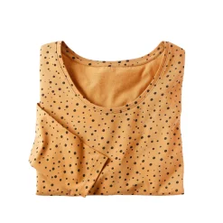 T-Shirt En Topje<Blancheporte T-shirt met stippenprint in biokatoen(**) hazelnootbruin