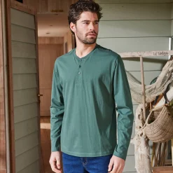 T-Shirt, Hemd En Polo<Blancheporte T-shirt met Tunesische hals en lange mouwen groen