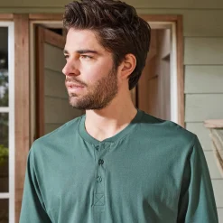 T-Shirt, Hemd En Polo<Blancheporte T-shirt met Tunesische hals en lange mouwen groen