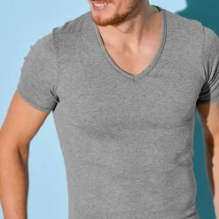 Ondergoed<Eminence T-shirt met V-hals - herenondergoed, set van 2 chiné grijs