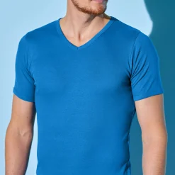 Ondergoed<Blancheporte T-shirt met V-hals - herenondergoed, set van 3 blauw