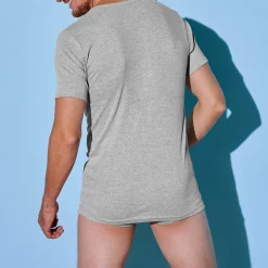 Ondergoed<Blancheporte T-shirt met V-hals - herenondergoed, set van 3 chiné grijs