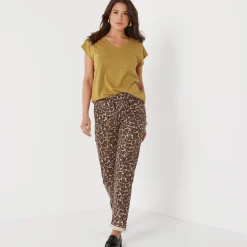 T-Shirt En Topje<Blancheporte T-shirt met V-hals, glanzend fantasietricot bronskleur
