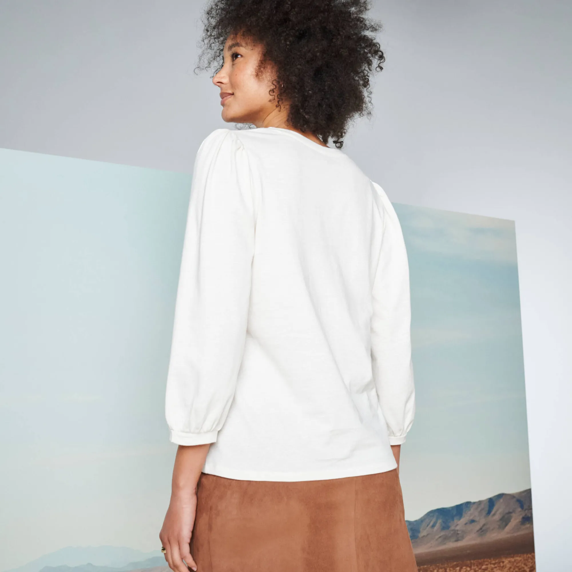 T-Shirt En Topje<Blancheporte T-shirt met V-hals, hartjesprint ecru