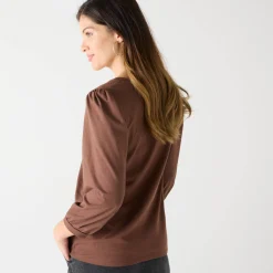 T-Shirt En Topje<Blancheporte T-shirt met V-hals, hartjesprint chocolade