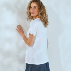 T-Shirt En Topje<Blancheporte T-shirt met vierkante hals wit