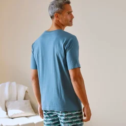 Pyjama En Kamerjas<Blancheporte T-shirt pyjama manches courtes bleu blauw