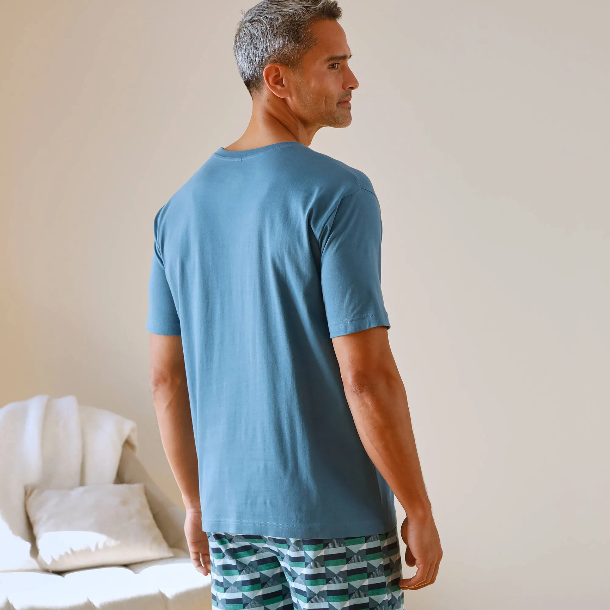 Pyjama En Kamerjas<Blancheporte T-shirt pyjama manches courtes bleu blauw