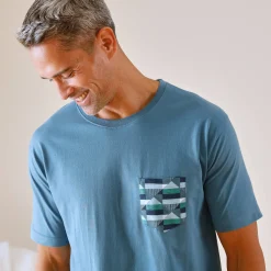 Pyjama En Kamerjas<Blancheporte T-shirt pyjama manches courtes bleu blauw