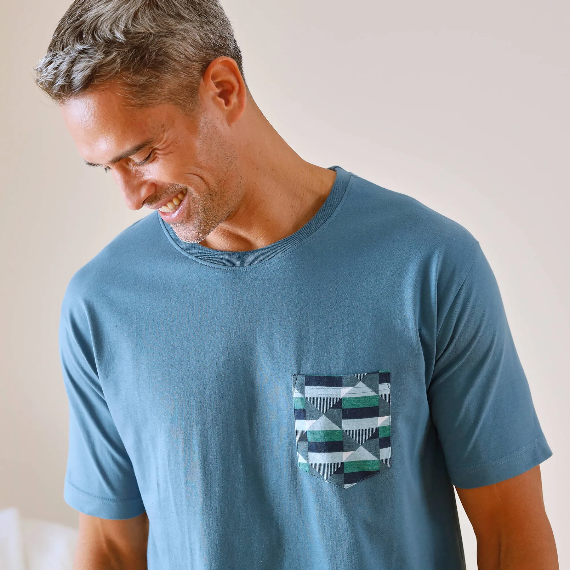 Pyjama En Kamerjas<Blancheporte T-shirt pyjama manches courtes bleu blauw