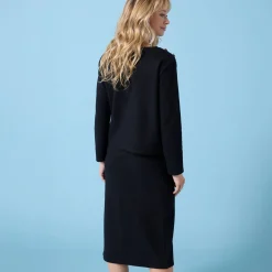 T-Shirt En Topje<Blancheporte T-shirt speciaal voor kleine lengtes effen, knoopdetails op de schouder, geribbelde stof zwart