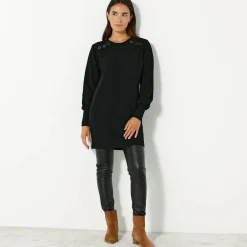 Trui En Vest<Blancheporte Tunektrui met fantasieknopen zwart