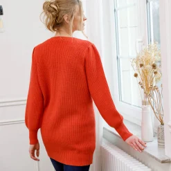 Trui En Vest<Blancheporte Tunektrui met fantasieknopen paprika